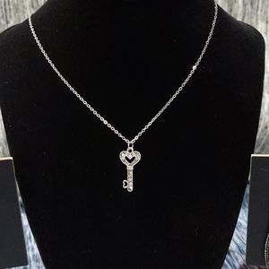 Skeleton Key Rhinestone Necklace with Earrings
